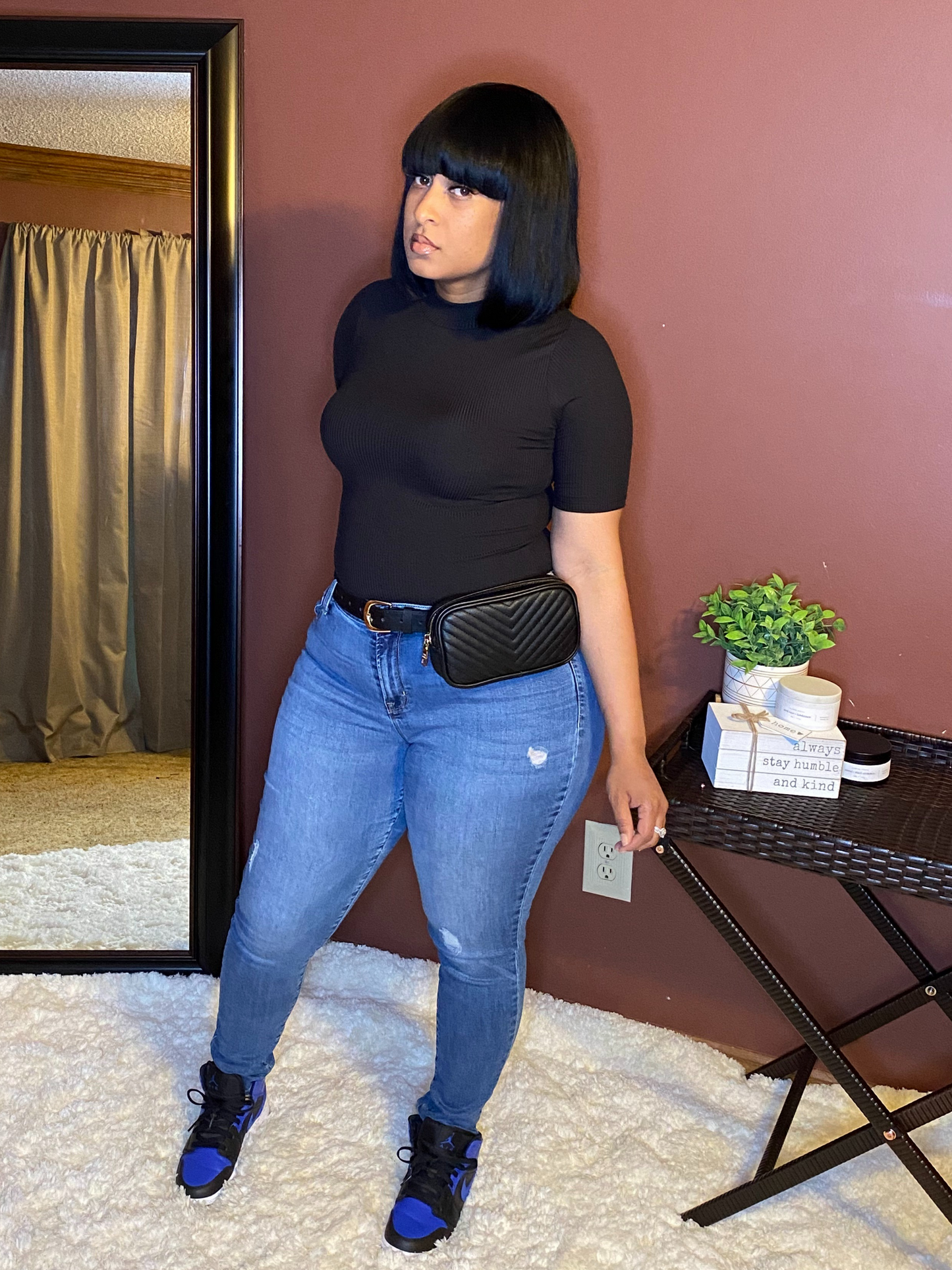 Mock Neck Bodysuit - Black