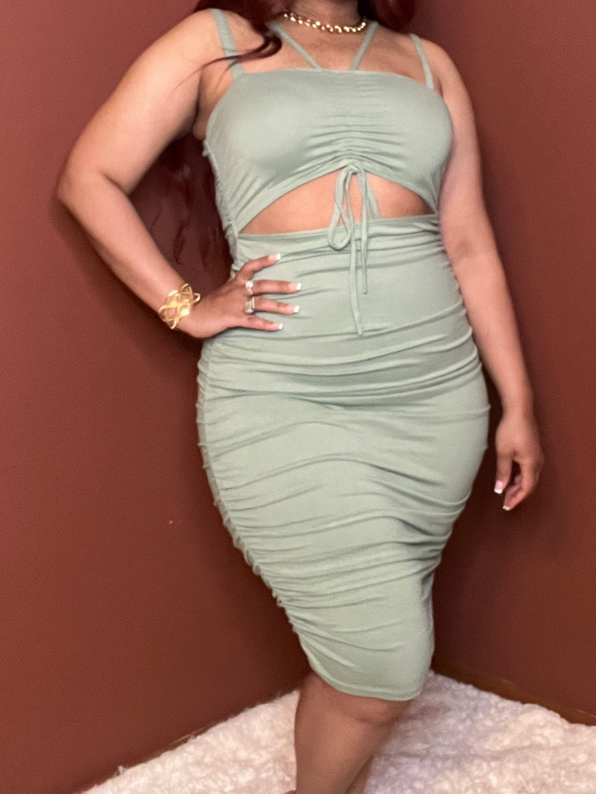 You Got Me Open Bodycon Dress Green Bay / L You Got Me Open Bodycon Dress Green Bay / L