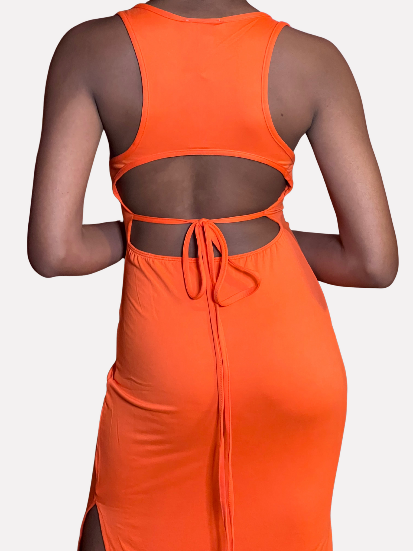 " Back And Better" Open Back Double-Sided Split Dress