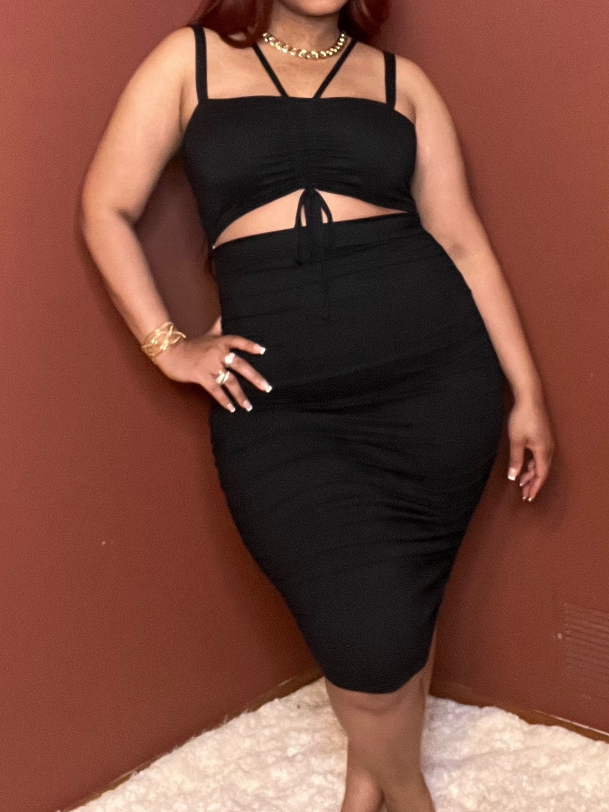 You Got Me Open Bodycon Dress Black / S You Got Me Open Bodycon Dress Black / S